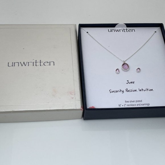 Unwritten Necklaces sterling silver .925 June SET - Picture 2 of 16